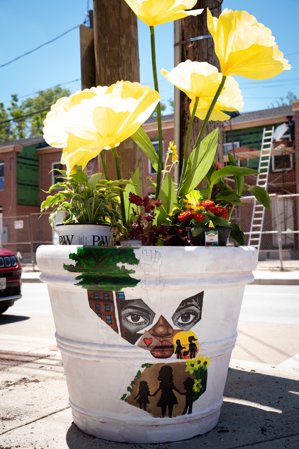 Hand-painted portrait planter